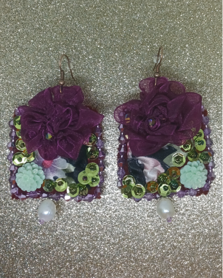 Šité dizajnové náušnice "Jesenná blaženosť"